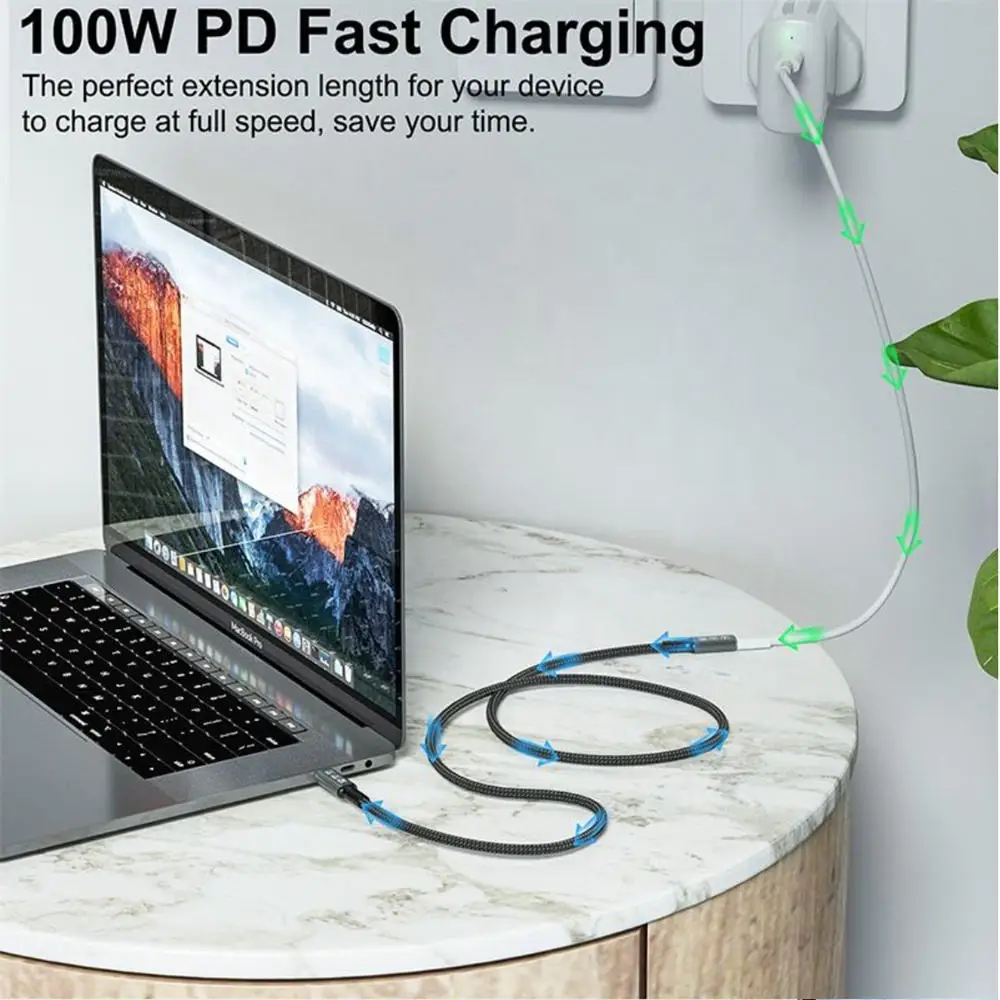 USB4.0 40Gbps Extension Cable USB Type C to Type C PD 100W 5A Fast Charging Cable Thunderbolt 3 8K@60Hz Cable For Macbook Pro