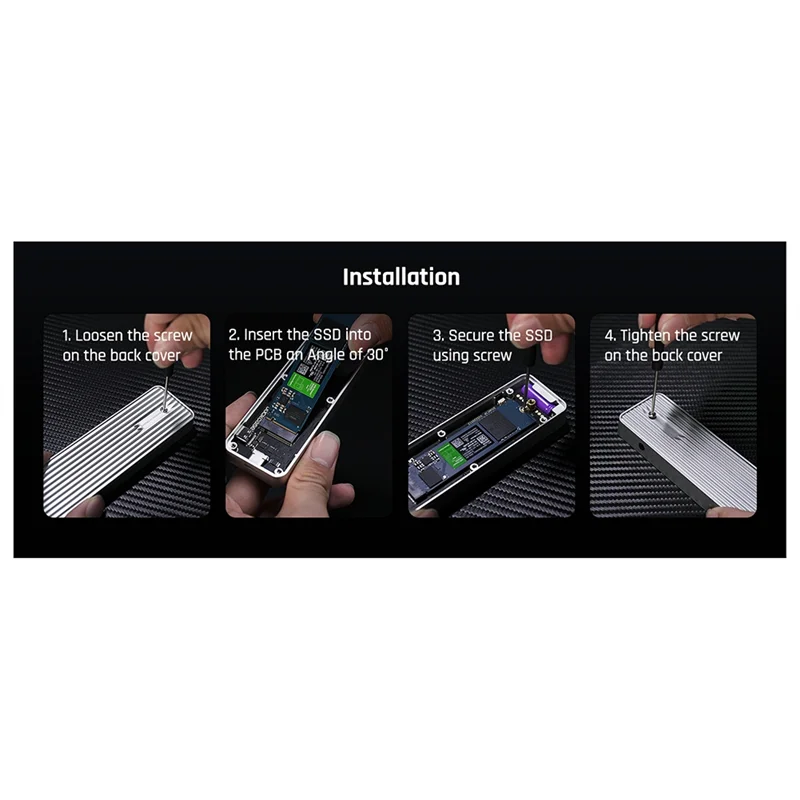 C9-Smart 2280 M.2 Nvme SSD-Gehäuse Cyber Design Explorer Edition mit LCD-Display, max. 10 Gbit/s Typ C