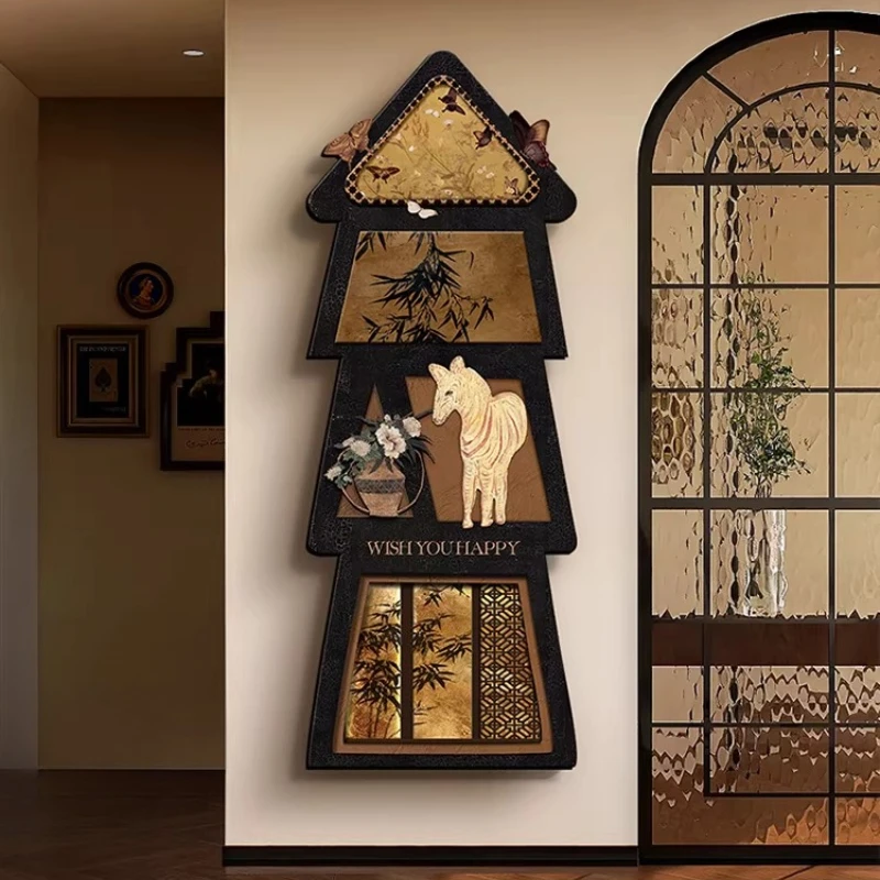 Medieval style sliding full-length mirror French bedroom hidden full-length mirror invisible porch background wall mirror