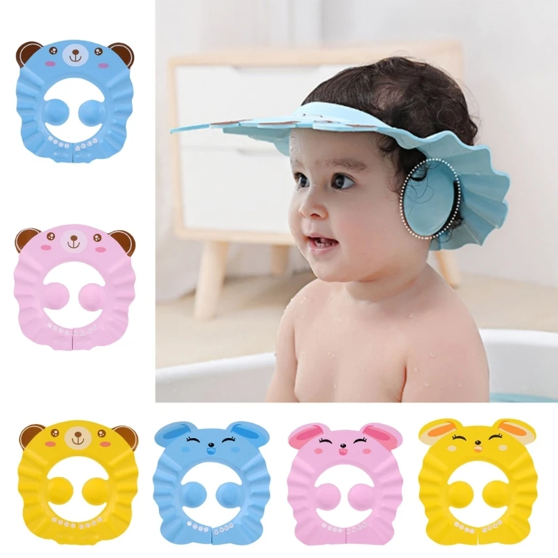 

Shampoo Shower for Toddler Babies Kids Children Bathing Protective Bath Soft Adjustable Visor Hat with Ear Cover