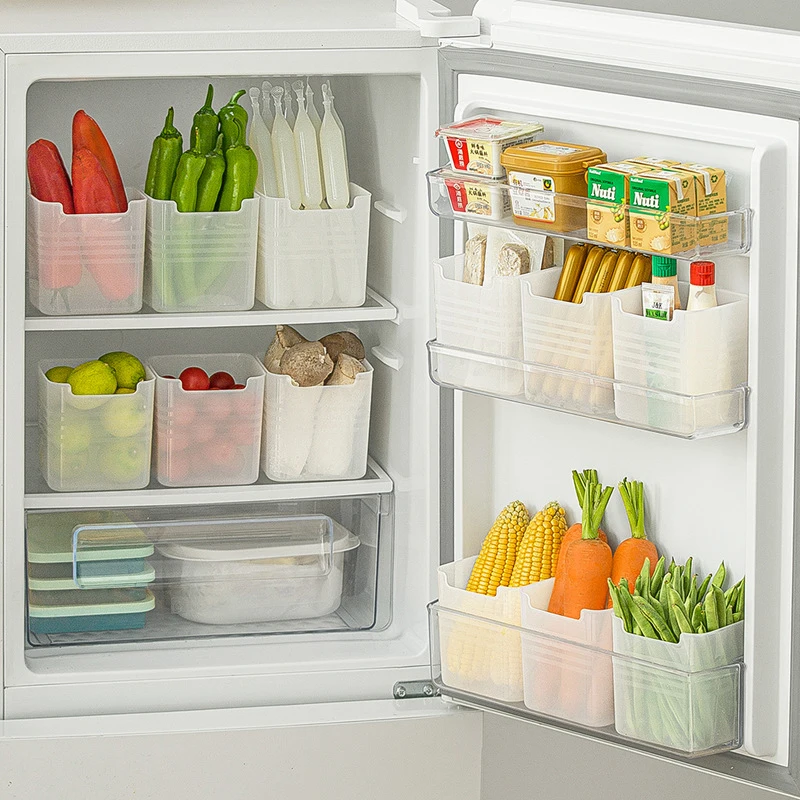 1/2pcs Refrigerator Storage Boxes Food Fresh Organizer Storage Crisper Fruit Spice Container Boxes Home Kitchen Boxes