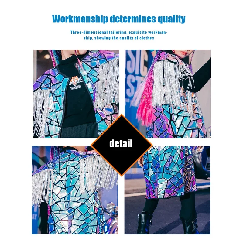 ZZL الرقص الحضري فتاة زي الأطفال K-pop الهيب هوب ملابس المنصة أداء الملابس نموذج أزياء الاطفال بدلة رقص الجاز