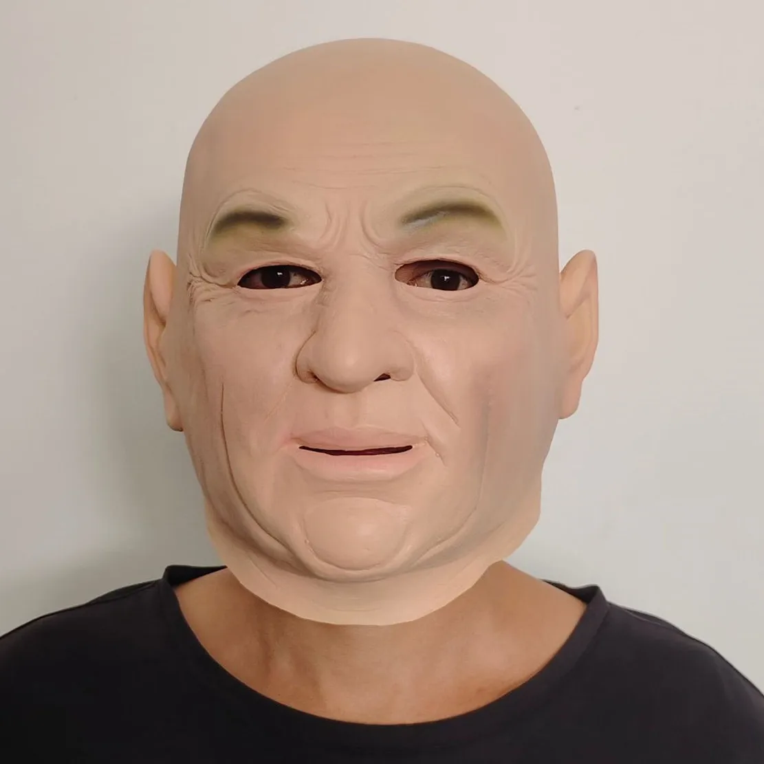Lebendige Latex-Maske für Ältere Männer mit Realistischer Hauttextur, Ganzkopfmaske für Glatzköpfige Männer, für Karneval, Themenpartys, Cosplay und Kostümzubehör – Detail 2