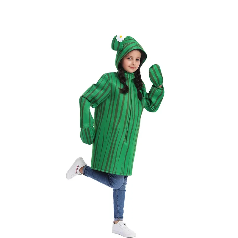 

Children's Funny Cactus Jumpsuit Carnival Cosplay Costume, Stage Performance Plant Role-playing Party Costumes