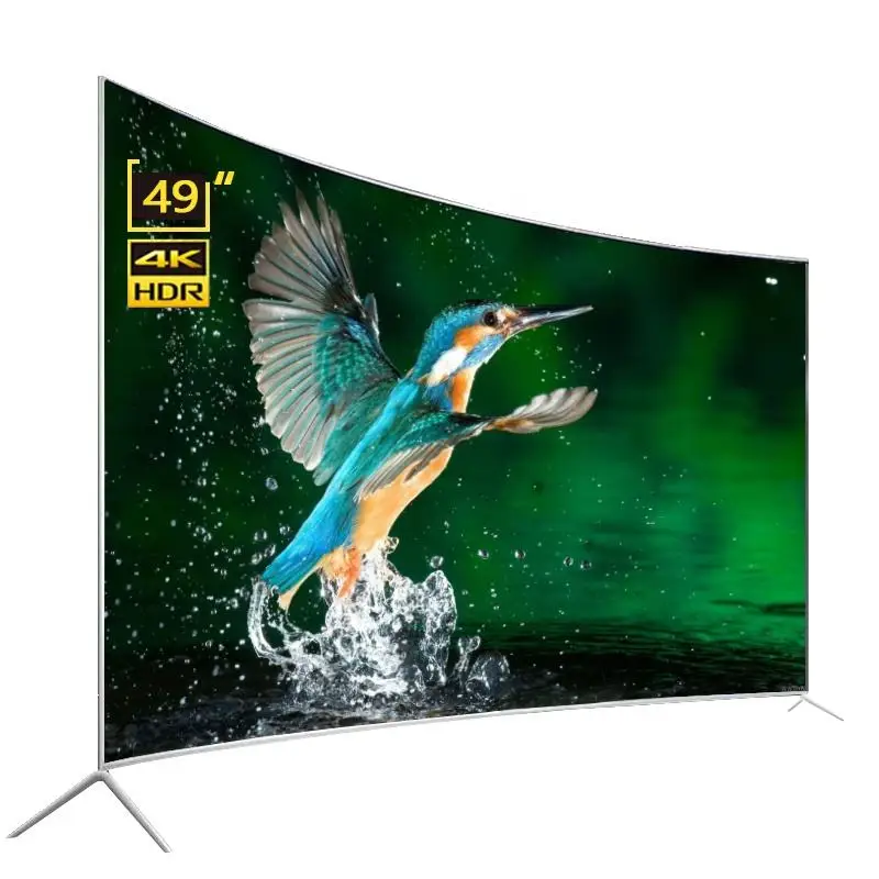 호텔 룸 LED 곡선 스크린 TV 텔레비전, 안드로이드 WebOs 시스템, 4K 스마트 TV, 50 인치, 55 인치, 65 인치, 75 인치, 신제품