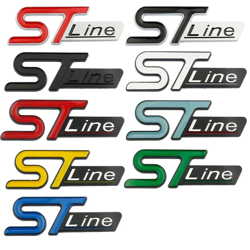 3D Metal ST LINE Logo Rear Trunk Emblem Badge Sticker for Ford Focus FIESTA Kuga ESCAPE Mondeo EcoBoost