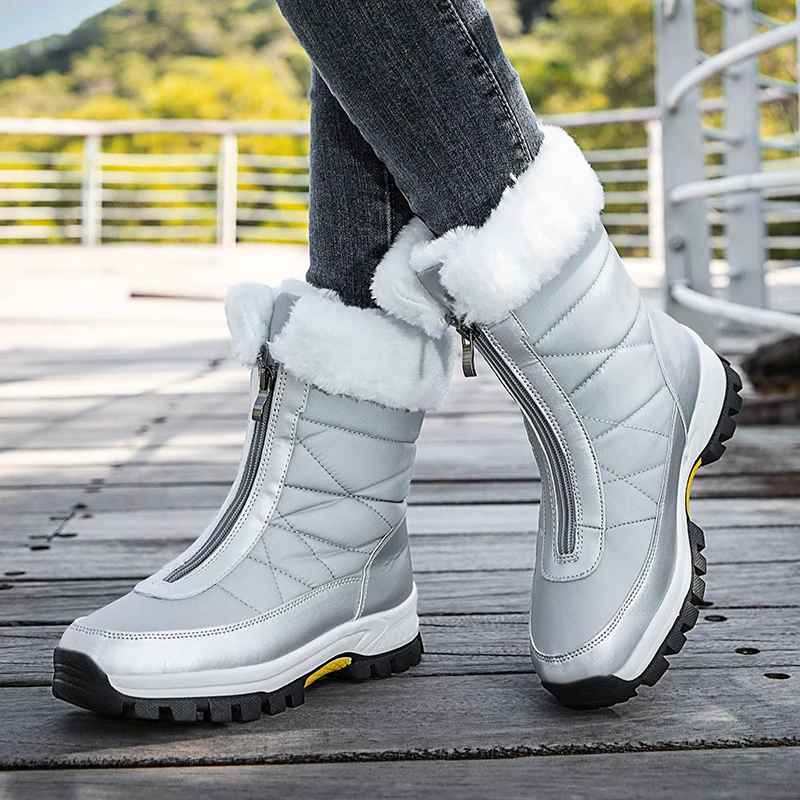2025 New Style Casual Women's Boots Plus Size Cotton Shoes Fleece-Lined And Thickened Warm Snow Boots Northern Cotton Boots