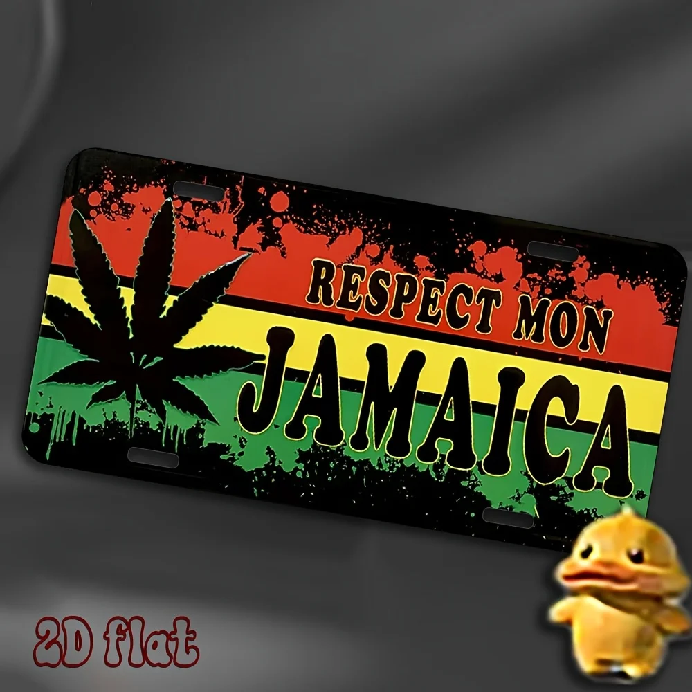 2D Flat, 1pc 2D flat aluminum 6x12 inches, Jamaican theme with 