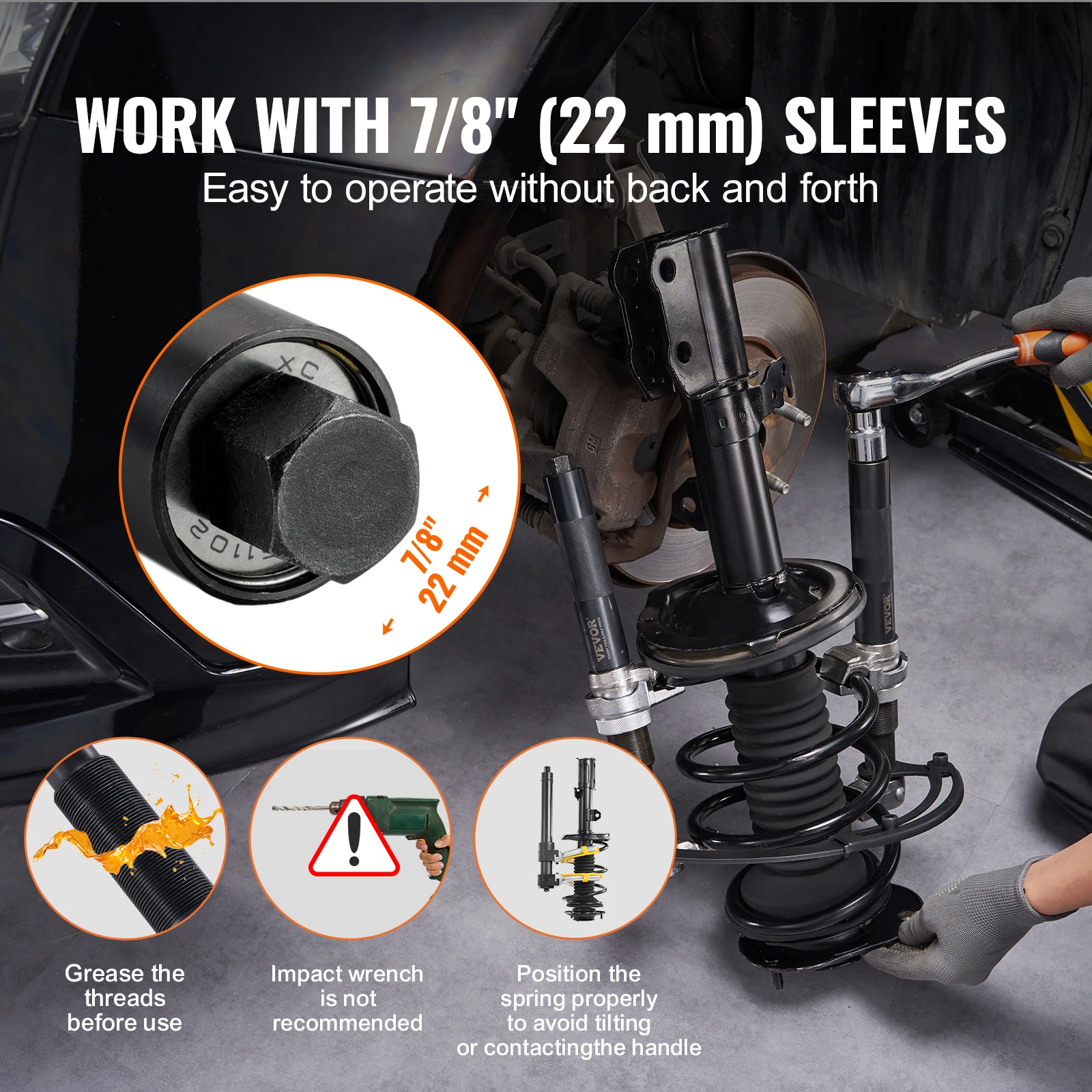 VEVOR Coil Spring Compressor Tool 2 pcs Heavy Duty Strut Spring Compressor Set 2646 lbs Strut Spring Compressor for Truck ATV