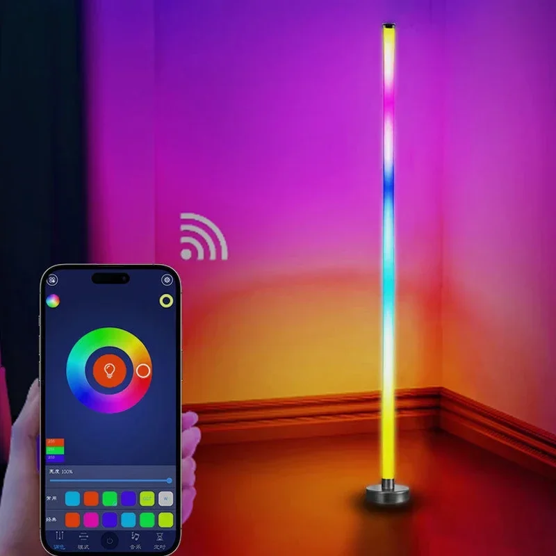 122 سنتيمتر الذكية الزاوية مصباح أرضي عكس الضوء APP التحكم RGB LED الحديثة المزاج الإضاءة حامل أضواء لغرفة النوم الألعاب غرفة المعيشة