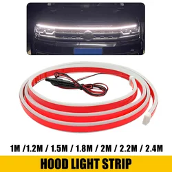 Dynamic Led Car Hood Light Strip Scan Starting Flexible DRL Car Daytime Running Lights Multicolor Decorative Lamp Auto Headlight