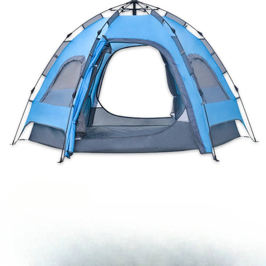 

Outdoor camping tent for 3-4 people, hexagonal automatic tent, hydraulic spring free of construction.