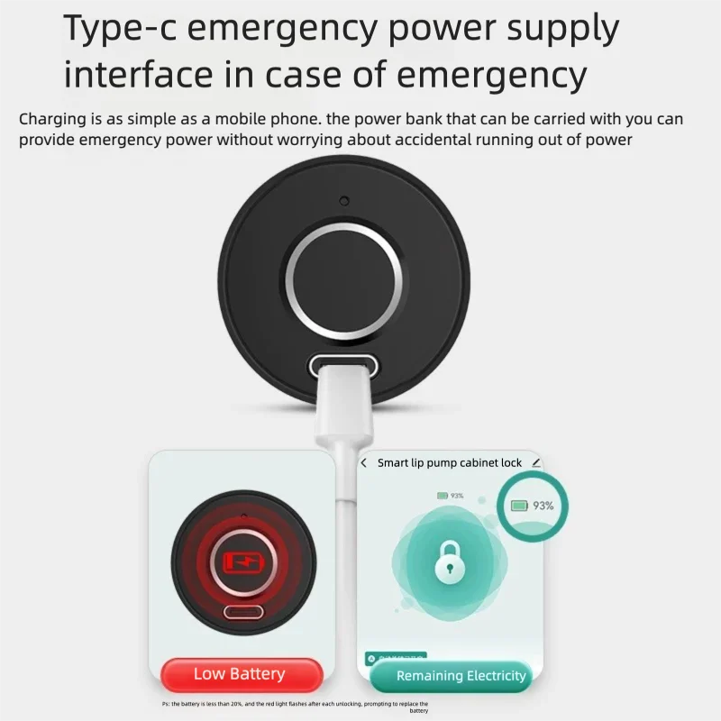 Smart Fingerprint Cabinet Lock - Biometric Bluetooth Electronic Code Lock for Drawer Closet Shoe Wardrobe Office Bedroom Hidden