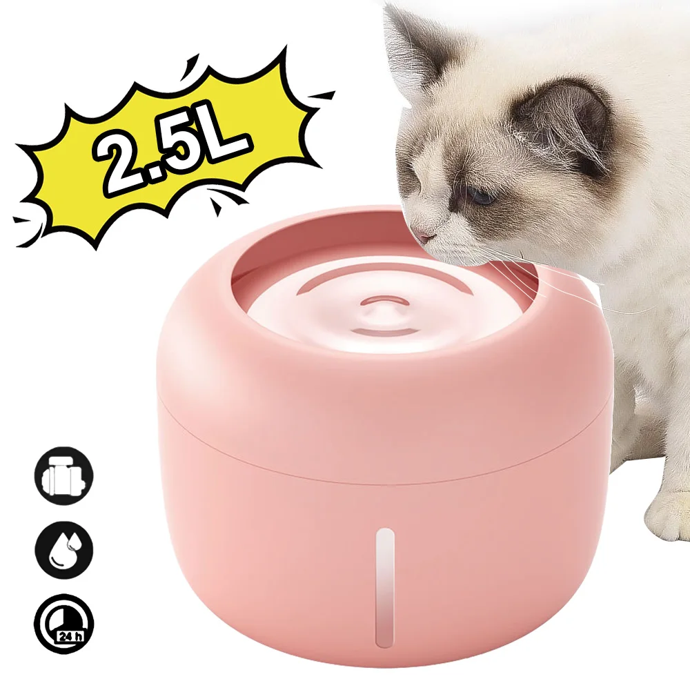 Bebedor automático para animais de estimação, fonte potável para cães e gatos, 2,5l, tigela para alimentação de água e fluxo