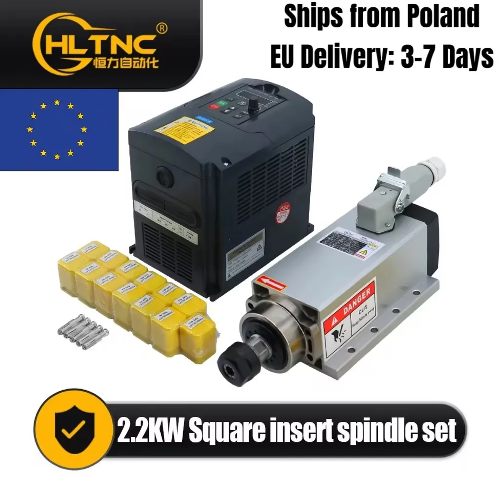 Vendita calda 2.2KW Motore Mandrino CNC 220v Mandrino ER20 0.9Nm 24000RPM + 2200w VFD 50/60hz + 13 pz Pinza ER20