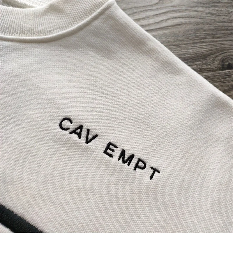 Harajuku White Life Cavempt Sweatshirt Japan Autumn Loose Square Round Neck Pullover Couple Long Sleeved Men Women Sportswear