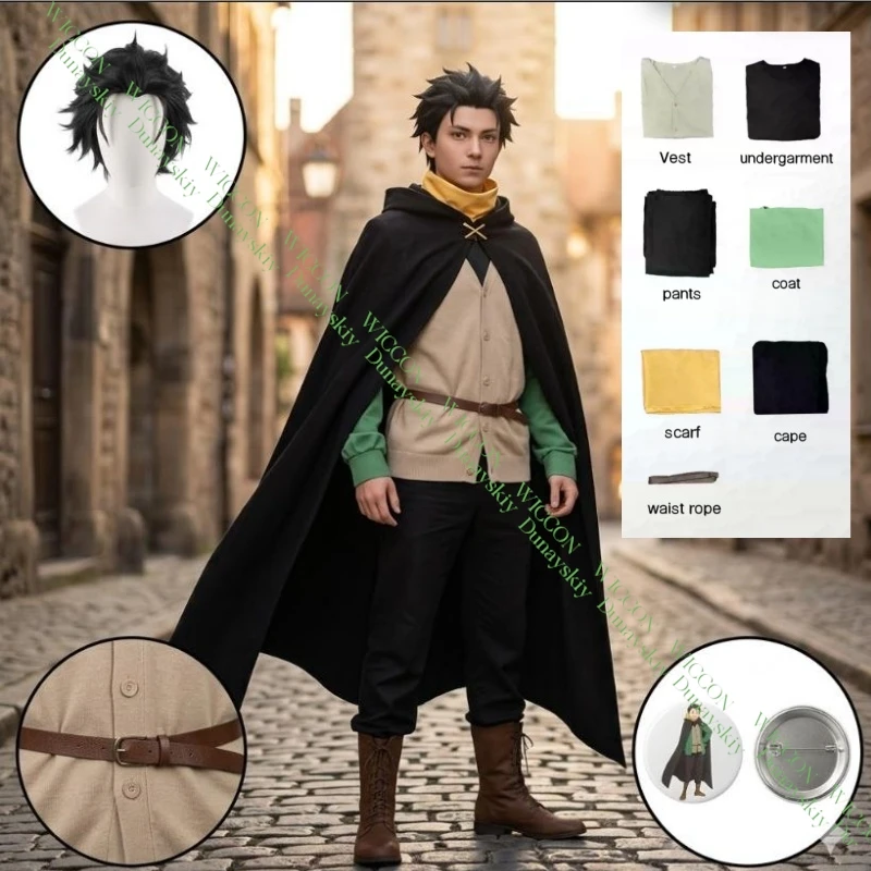 Disfraz de cosplay masculino de ReZero Natsuki Subaru, disfraz completo con peluca y accesorios a juego, ideal para Halloween, Navidad, carnaval