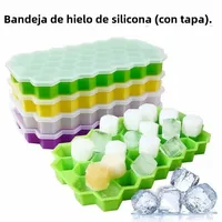 Bandeja de Hielo de Silicona con Tapa y 37 Cubos