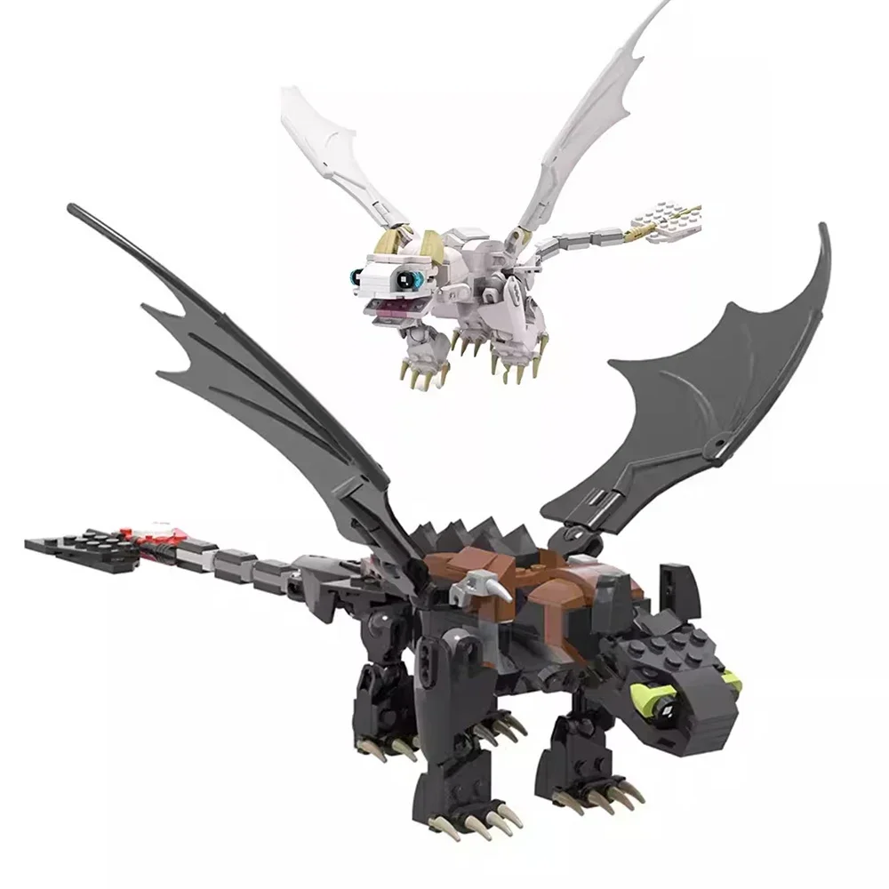 Toothless Dragon Dancing Movie Dragon Building Blocks Set MOC Assemble Model Figure Bricks DIY Toys Children Christmas Gift