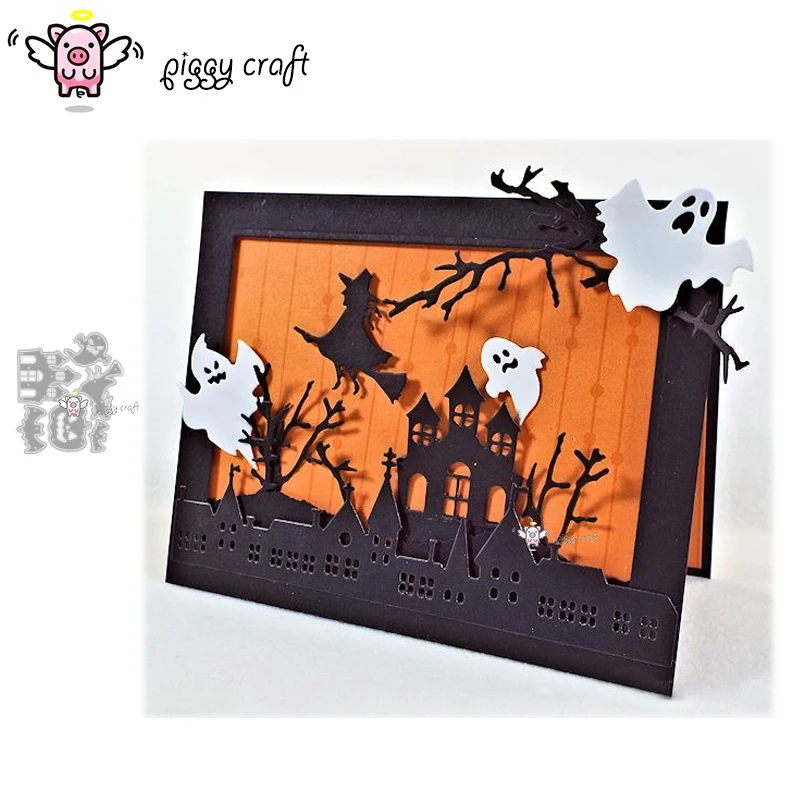 Piggy Craft metalowe matryce do wycinania matryce do wycinania dekoracje na Halloween scrapbook papier rzemiosło nóż forma ostrze dziurkacz szablony