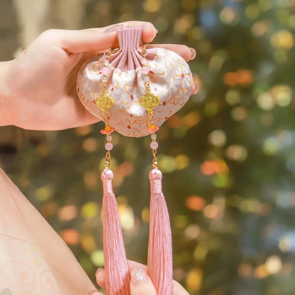 

Empty Chinese Style Cloth Sachet Embroidery Jewelry Bag Tassel Storage Sachet Exquisite Portable Hanging Pouchperfume Bag