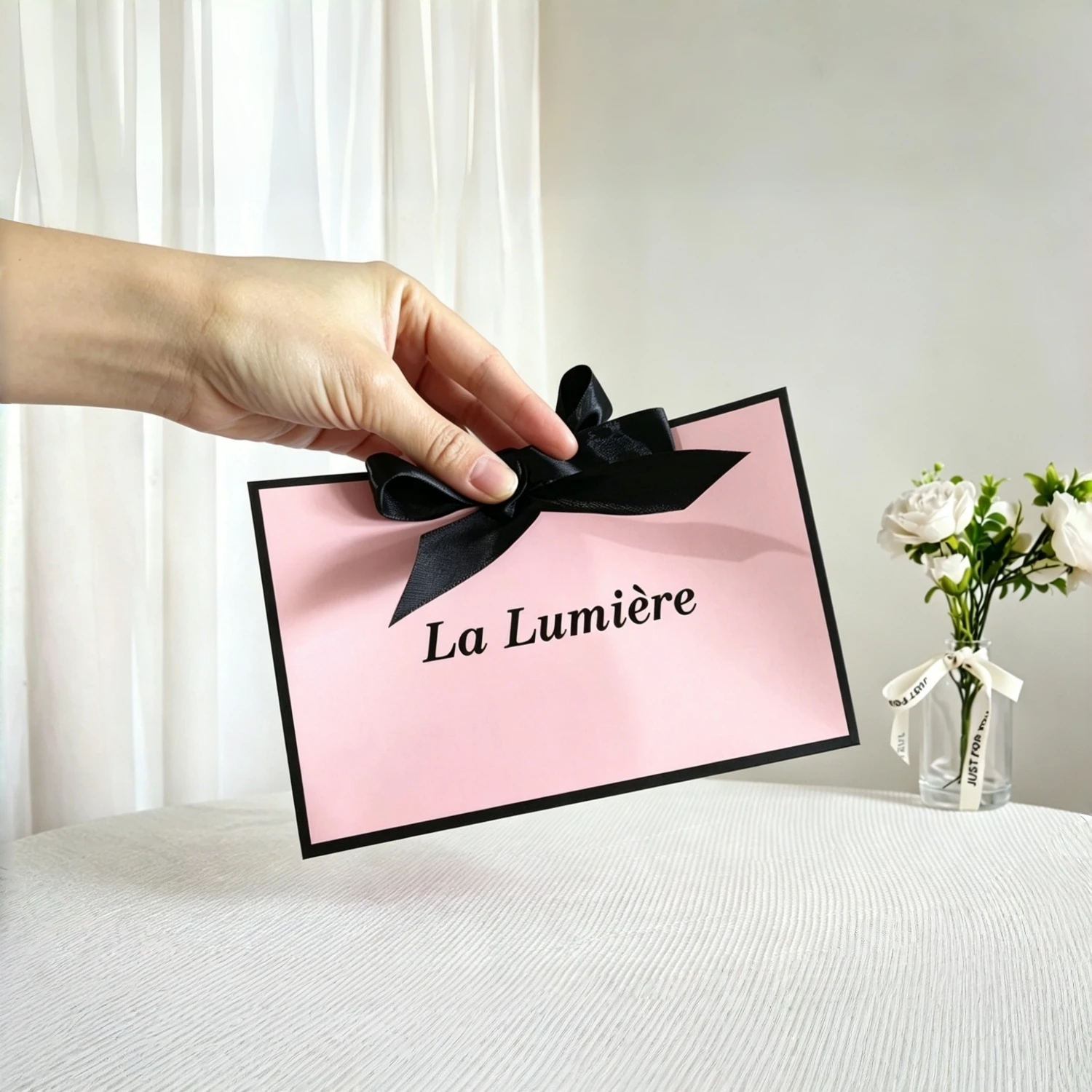 10 Stück benutzer definierte Logo Geschenk papier Paket Tasche für kleine Unternehmen Hochzeit begünstigt Valentinstag Geschenke Tasche Personal isierung Paket Taschen – Detail 2