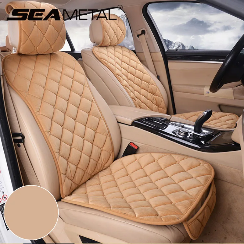 SEAMETAL Winter Car Seat Cover Soft Warm Car Seat Cushion Universal Plush Interior Protector Mat Auto Seats Cover Accessories