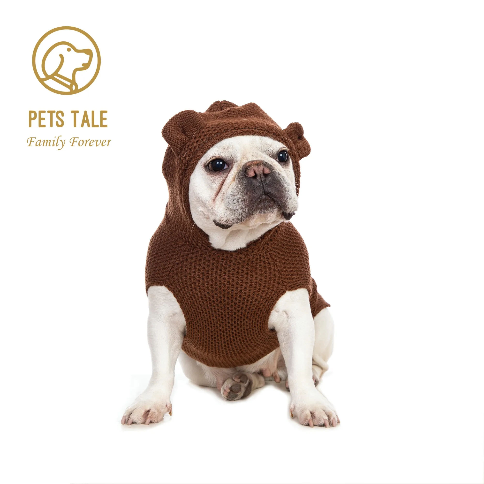 Plain Color Pet Sweater Hoodie With Pocket For Autumn And Winter Dog Warm Clothes