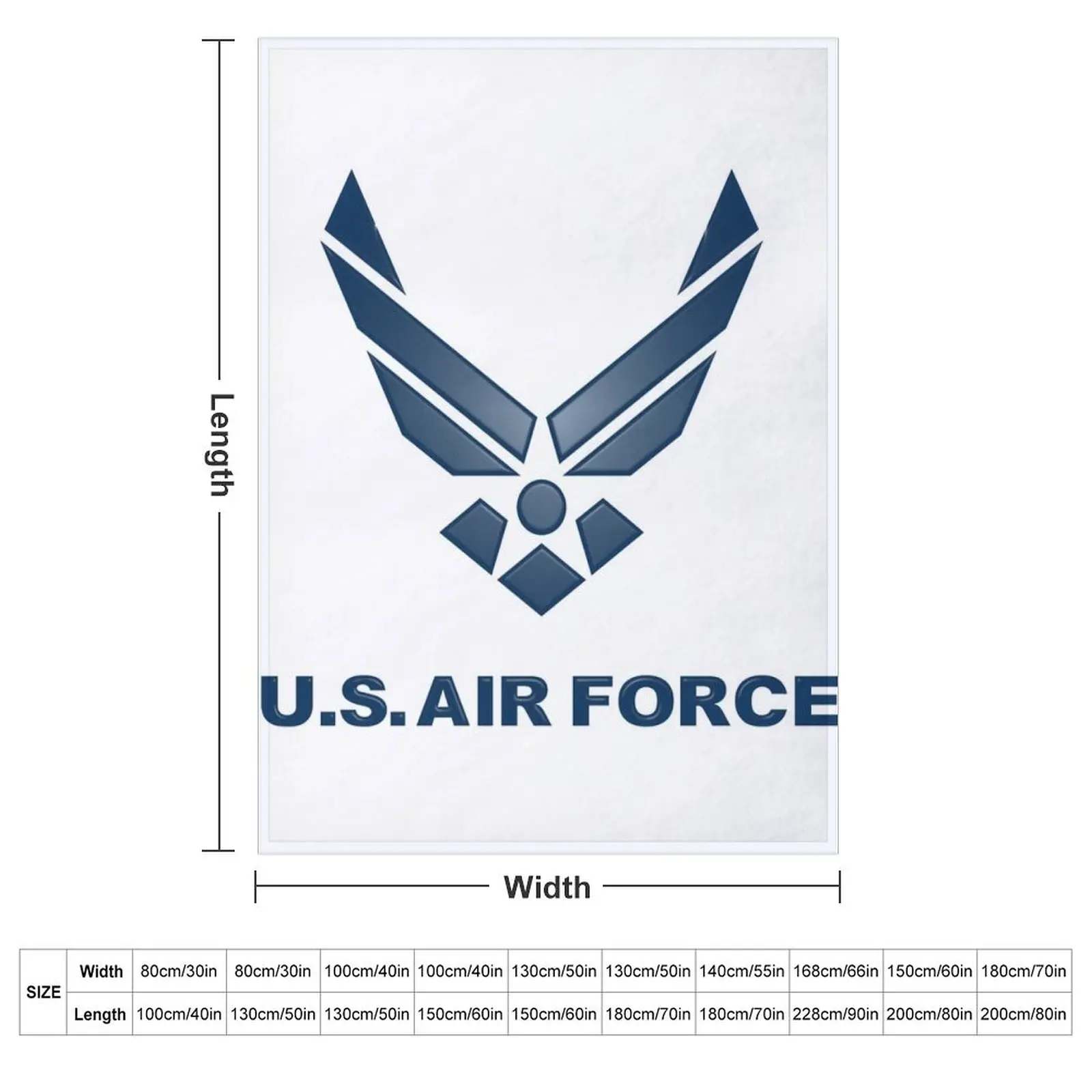 U. S. Air Force Symbol Throw Blanket couch cozy soft plush fuzzy picnic outdoor blanket