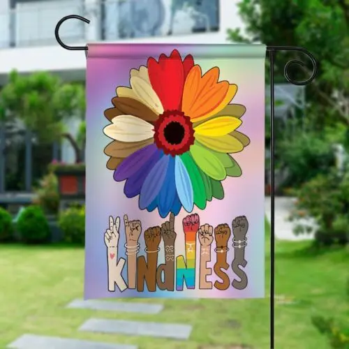 In A World Where You Can Be Anything Be Kind Flag, Sunflower ASL Kindness Flag VVL YYX EEZ