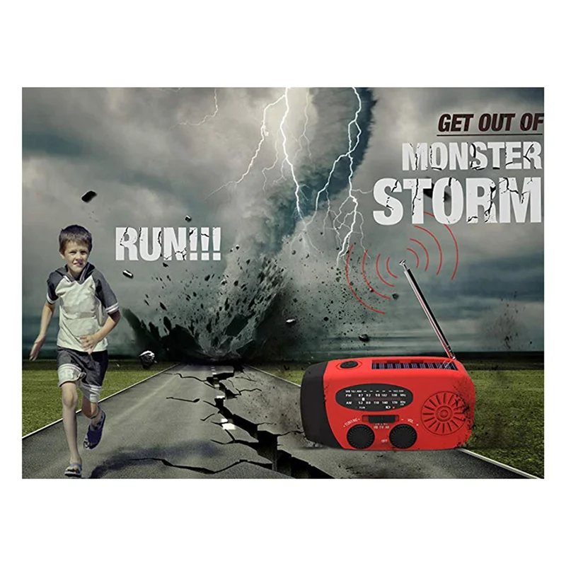 Led Flashlights Hand Crank Dynamo Powered AM/FM/NOAA Radio Emergency Rescue LED Flashlight Emergency Power Supply-Y47A