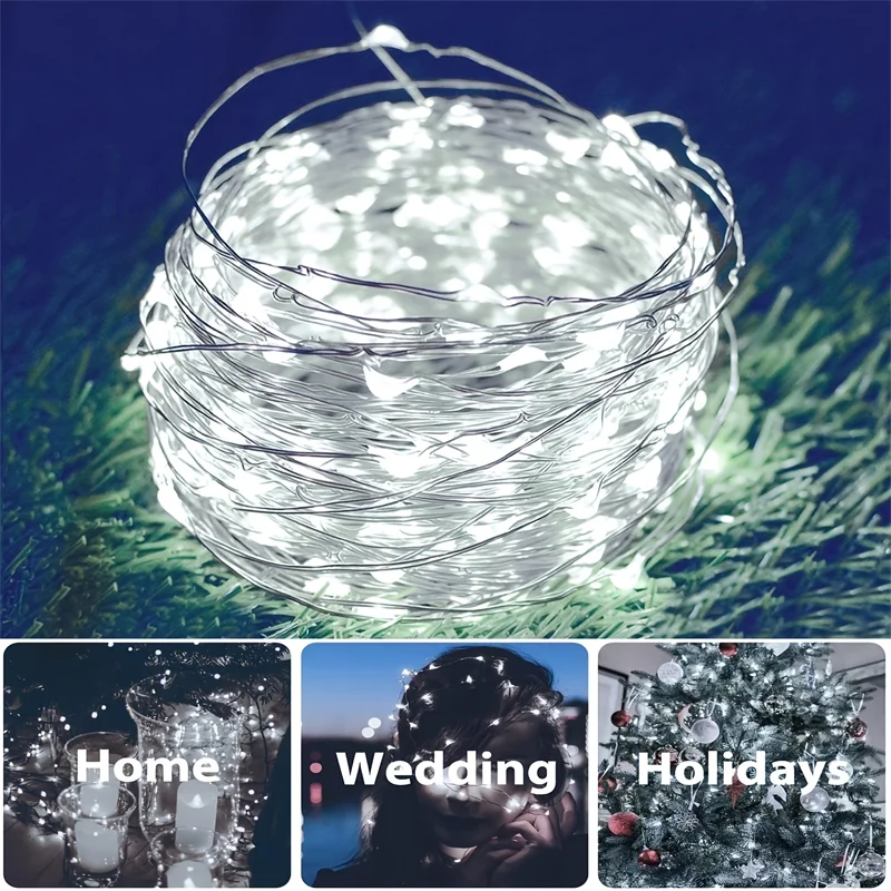 1pcs7m 50LED Solar Outdoor Lights String Garden Fairy Lights Waterproof Christmas Garland Yard Decoration Holiday Lighting