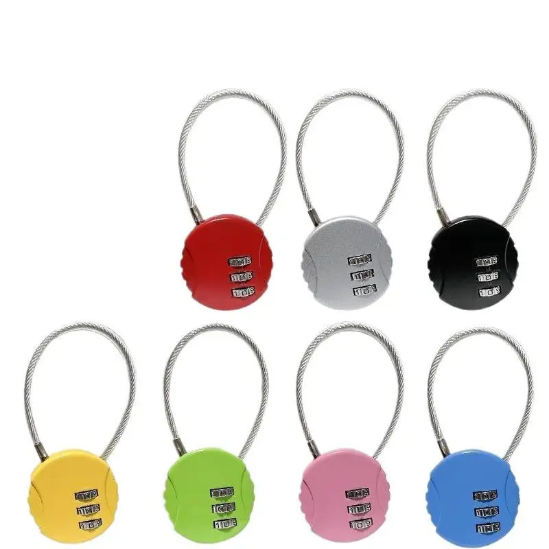 3-stelliges Kabel-Kombinationsschloss, flexibles Draht-Passwortschloss, Diebstahlsicherung für Gepäck, Rucksack, Reisekoffer und Schränke. – Detail 8