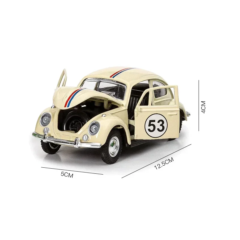 Modelo Volkswagen Beetle de aleación 1: 32, modelo de apertura de puerta, accesorios de colección de regalos pequeños, regalos para amigos de niños