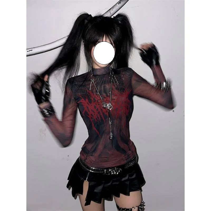 Y2K Punk Dark Hole Torn Sweater Subculture Stripe Loose  Knitted Women's Autumn Long Sleeve round Neck Mid-Length Coat