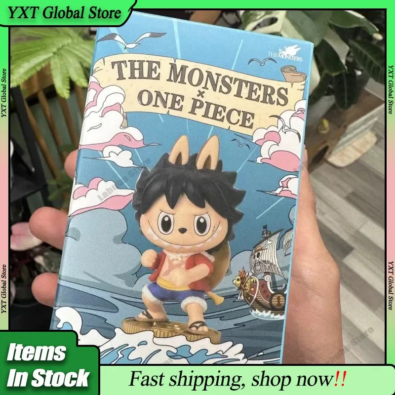 

Оригинальная серия Kawaii The Monster Labubu и One Piece, слепая коробка, игрушка Луффи Нами, сюрприз, сумка для догадок, подарок, настольная фигурка, рождественский подарок