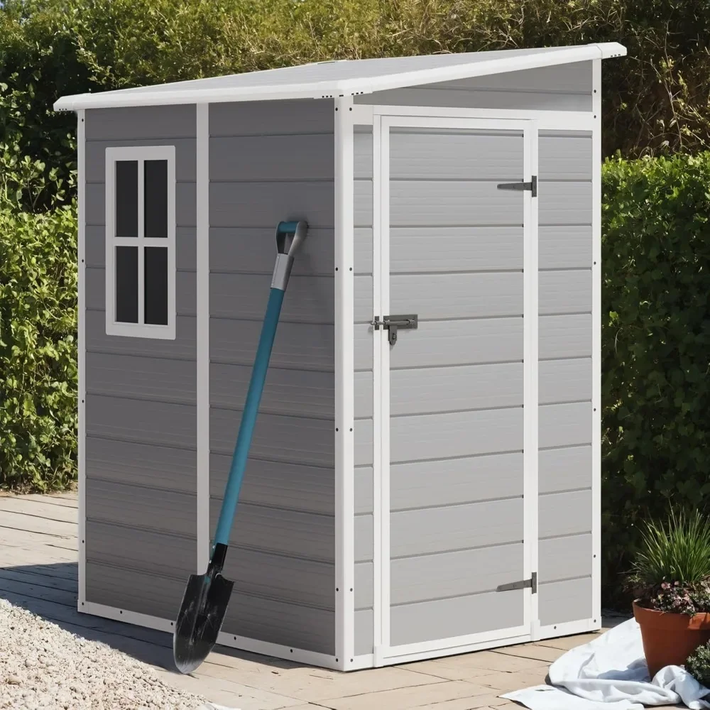 

5' x 4' Resin Weather Resistant Outdoor Storage Shed Tool storage room Suitable for outdoor garden tool storage