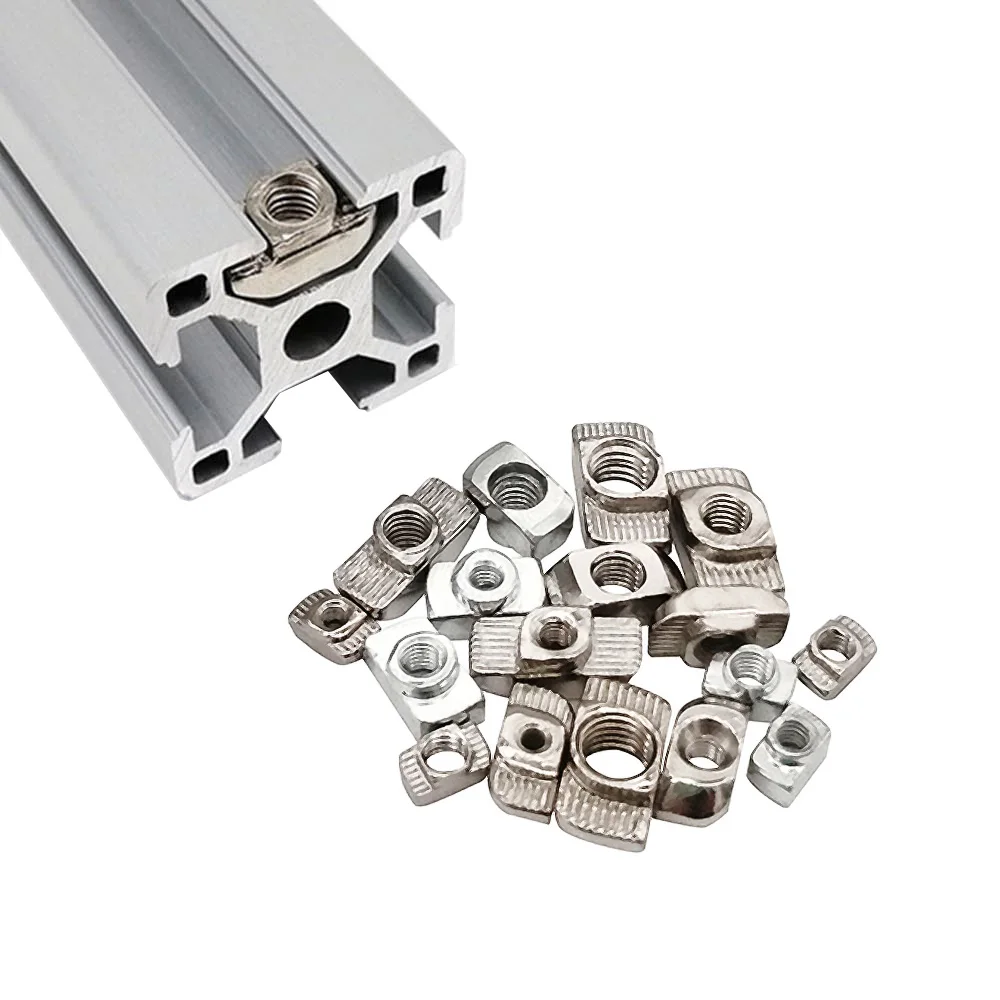 50Pcs/Lot M3 M4 M5 M6 M8 Drop In T Nut Hammer Head Sliding Nut Fasten Connector for 2020 3030 4040 4545 Aluminum Profile