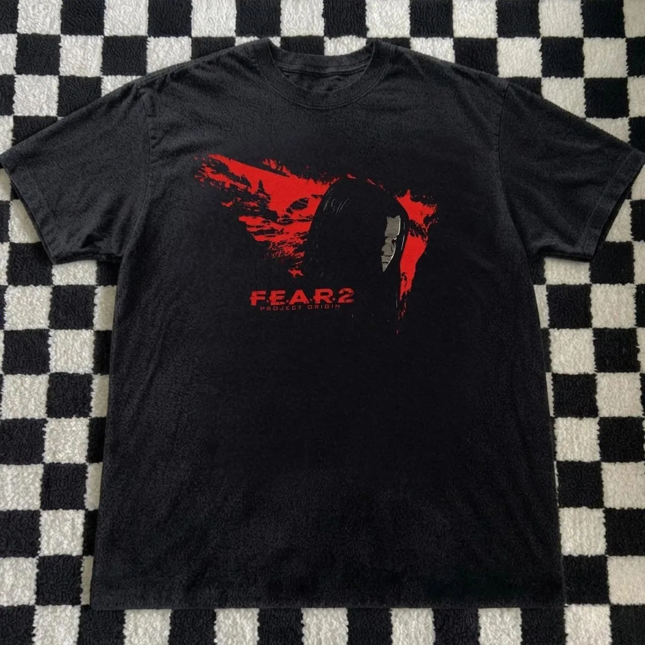 Vintage 2009 FEAR 2 Project Origin Promo Alma Horror Video Game Graphic T-Shirt Cotton Men Women Streetwear Tee