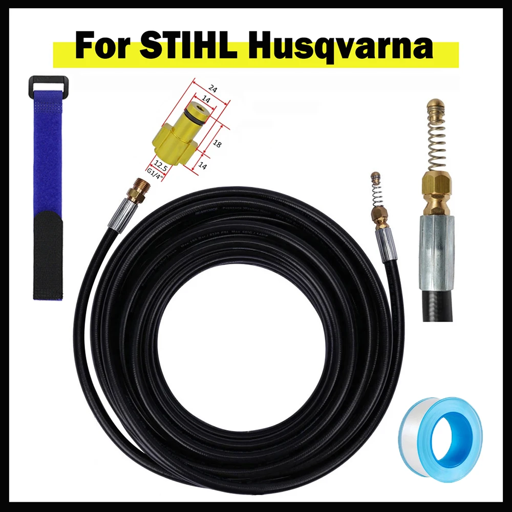 

Pressure Water Hose Sewer Jetting Hose Connector 1/4 BSP Kit Sewer Cleaning Hose for Elitech Bort Daewoo Patriot Sturm Hitachi