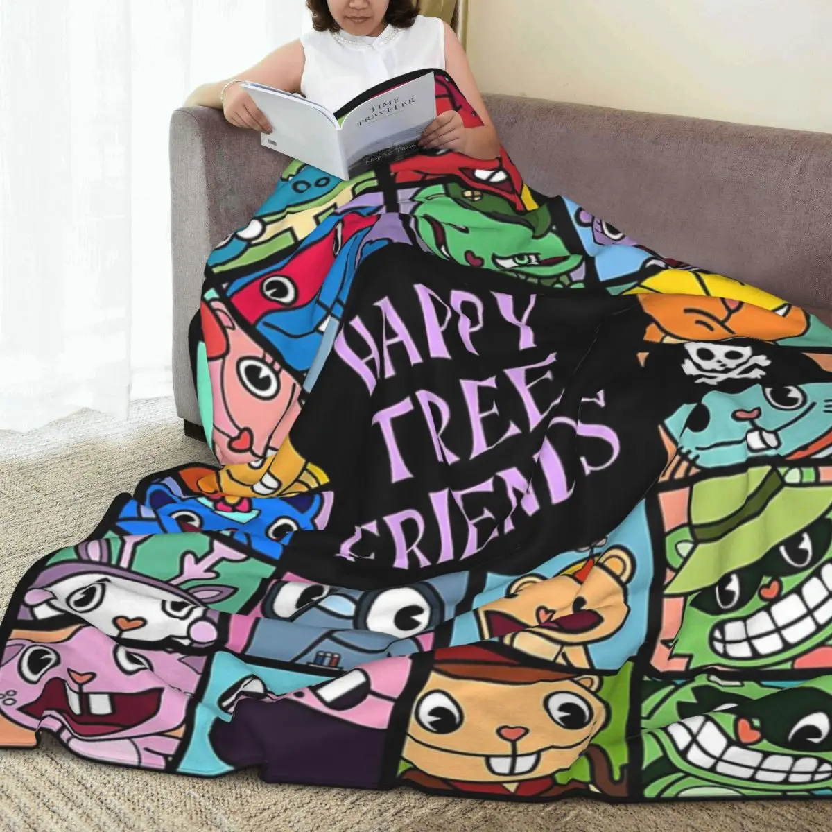 Throw Blanket Happy Tree Friends Micro Fleece Blanket Four Sizes Blanket Personalized Warm For Living Room Nice Gift