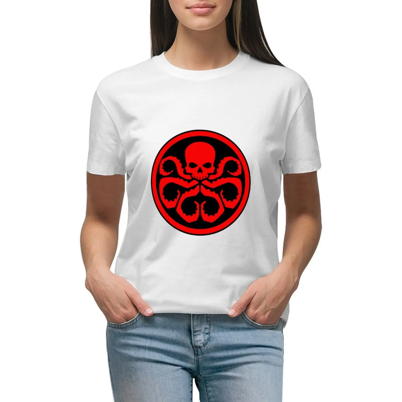 Hydra Skull Design T-shirt cute clothes female Aesthetic clothing oversized t shirts for Women