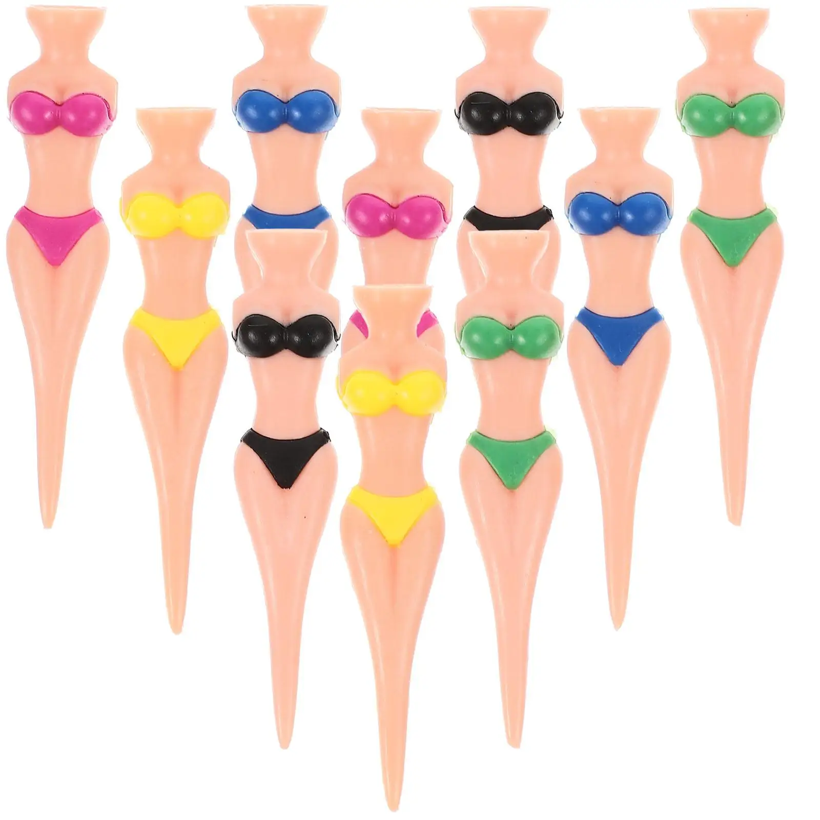 

10pcs Golf Tees Lady Bikini Shaped Plastic Durable Easy Use Gifts Accessories Golfs Pegs Ball Stands