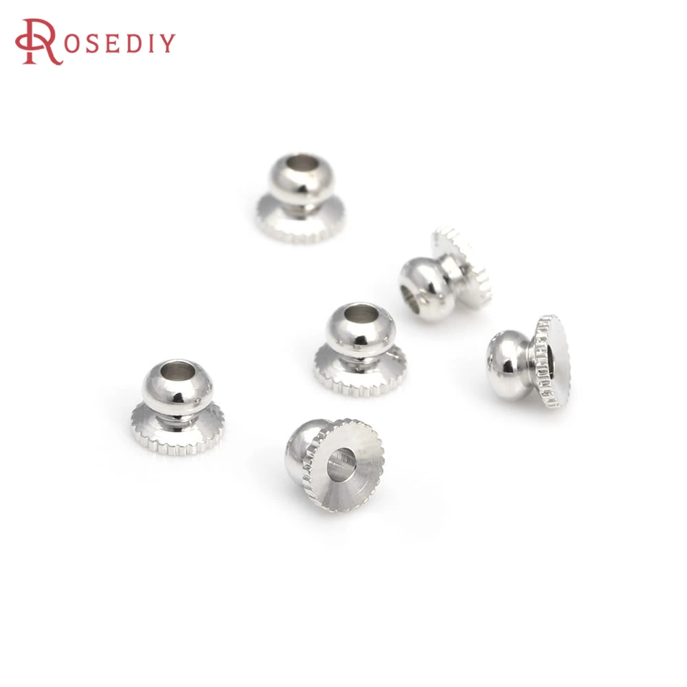 20PCS 4x3MM 18K Gold Color Brass Beads Caps Jewelry Necklaces Earrings Bracelets Making Findings Diy Accessories