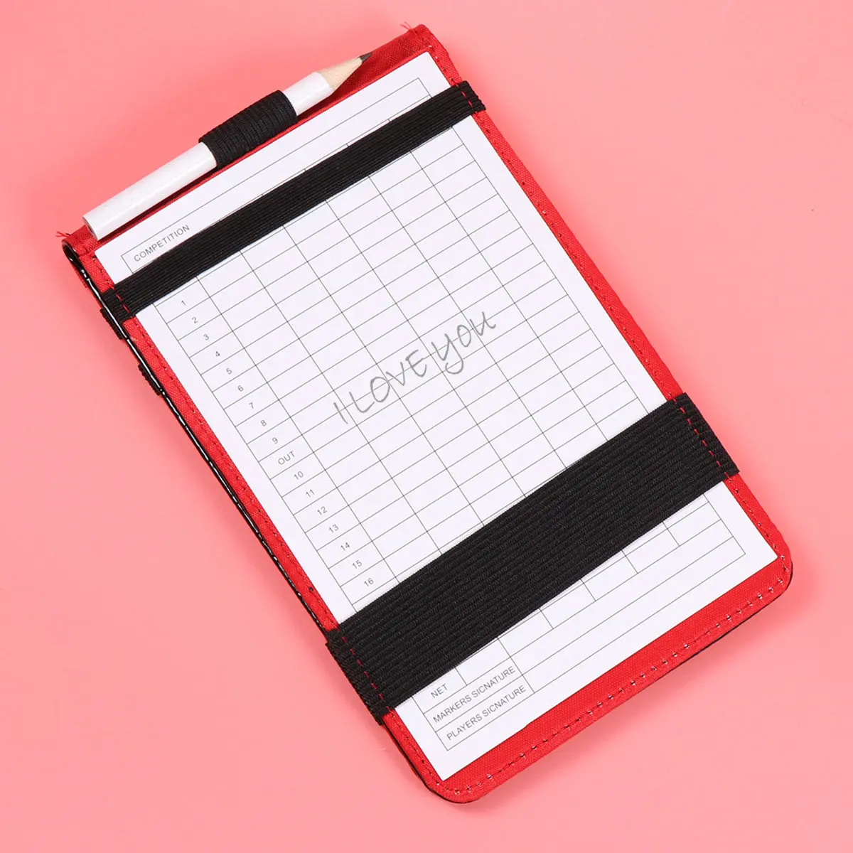 Golf Scorecard Holder PU Leather Black Snakeskin Texture Protective Cover for Standard Scorecards
