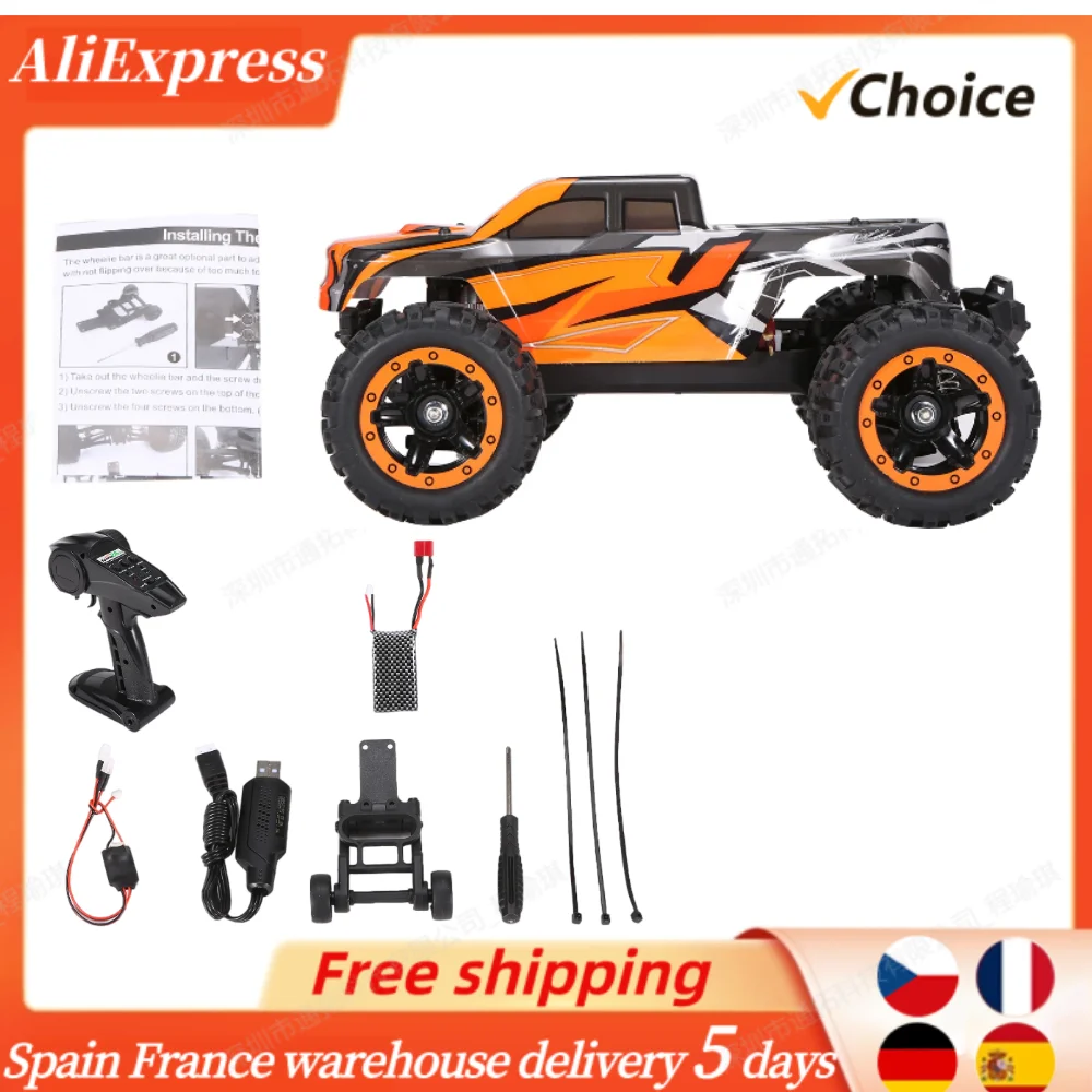 16889A-Pro 1:16 RC Car 4WD RC Car 45Km/h High Speed 2840 Brushless Motor Vehicle Off-Road Truck with LED Light 3 Batteries Gifts