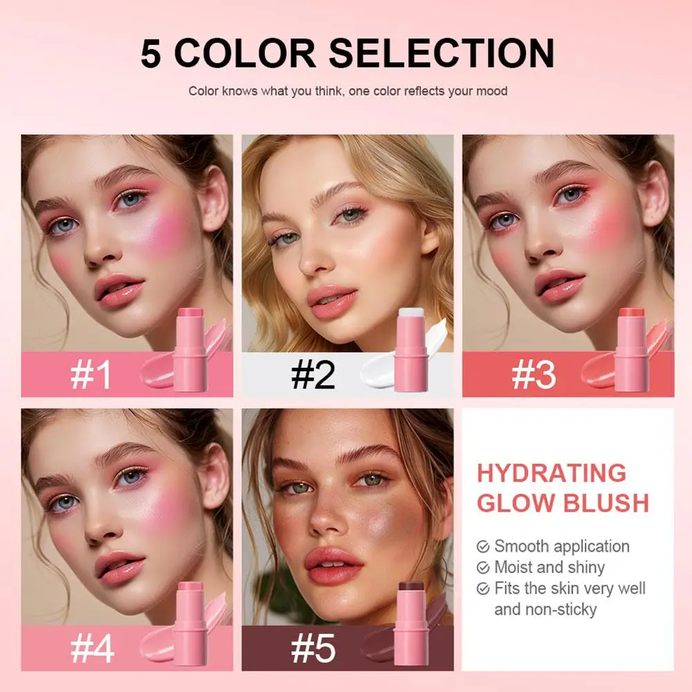 3-In-1 Wang Lip Getinte Bevochtigde Blush Stok Oogwang En Lip Fleuren Crème Bronzer Highlight Stick Matte Contour Gezicht Make-Up