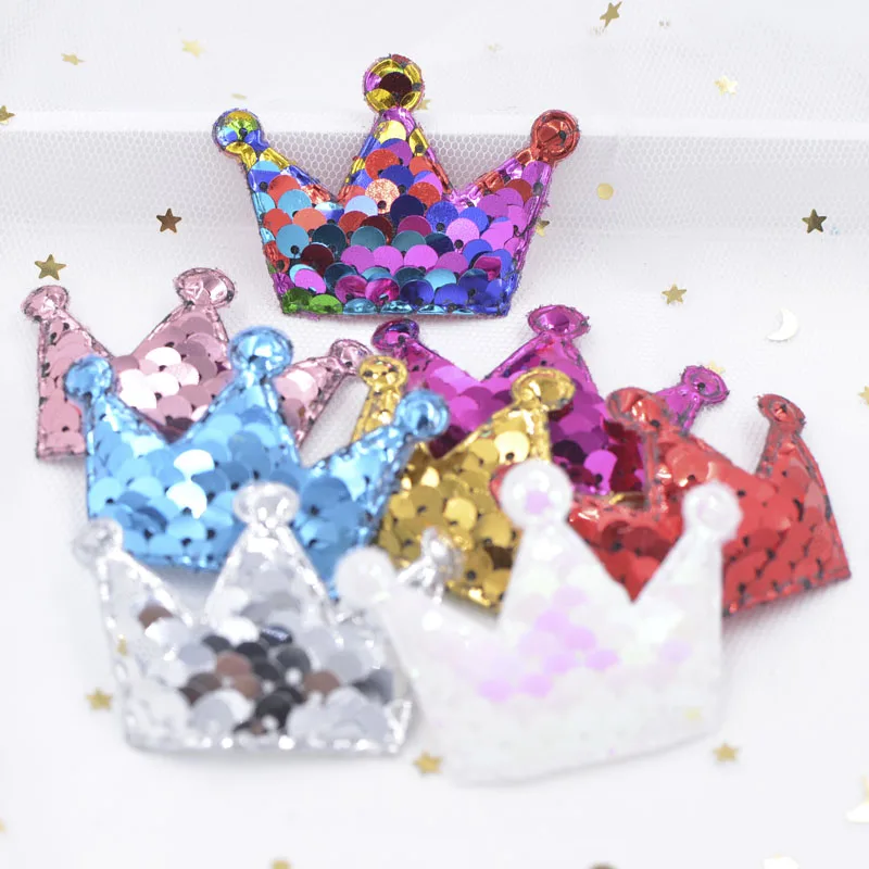 16 ชิ้น Slap - up Glitter Sequins เบาะแพทช์ Crown Appliques สําหรับงานฝีมือ DIY เสื้อผ้าอุปกรณ์เย็บผ้าอุปกรณ์เสริม Scrapbooking