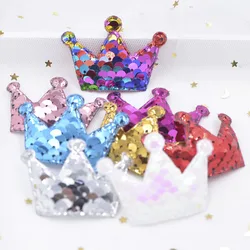 16Pcs Slap-up Glitter Sequins Padded Patches Crown Appliques for DIY Crafts Clothes Sewing Supplies Scrapbooking Accessories