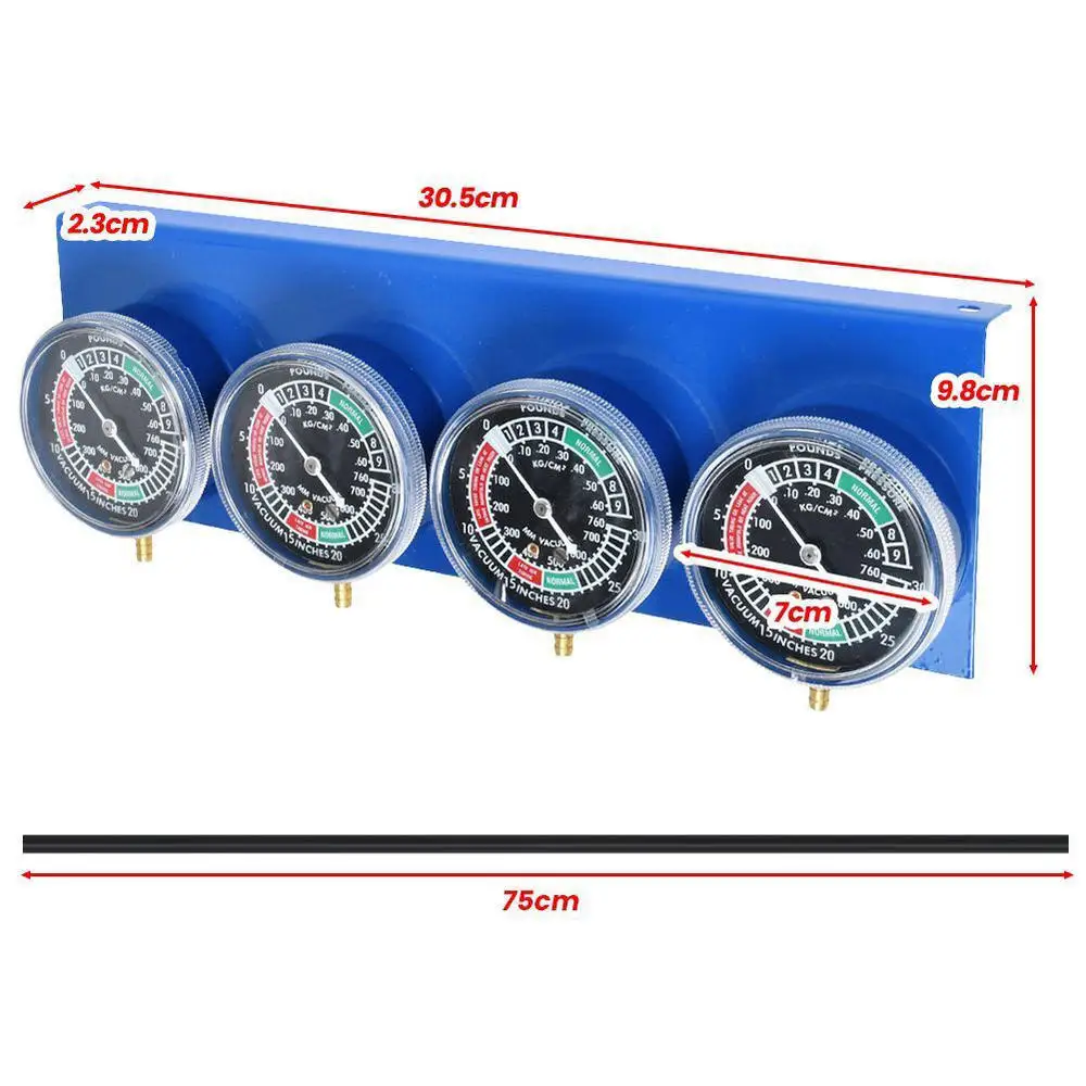 2/4 Cylinder Motorcycle Carburetor Carb Vacuum Gauge Balancer Synchronizer W/Hose Kit Motorcycle Fuel Vacuum Gauge